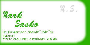 mark sasko business card